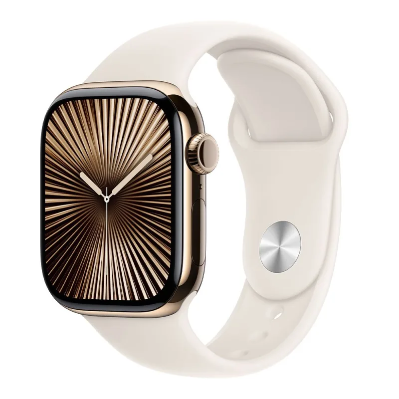 Apple Watch Series 10 GPS + Cellular 46mm Gold Titanium Case with…
