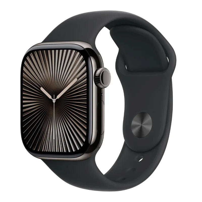 Apple Watch Series 10 GPS + Cellular 46mm Slate Titanium Case with Black…