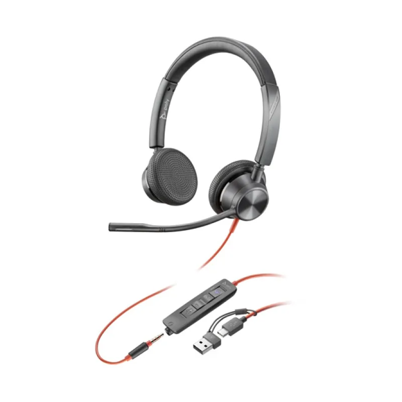 HP Poly Blackwire 3325 MS Teams náhlavná súprava, 3.5 mm jack + USB-C/A…