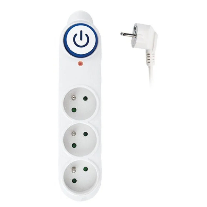 Solight prepäťová ochrana, 3z, 1,5m, biela PO39