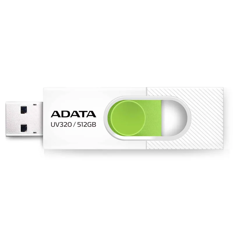 ADATA Flash Disk 512GB UV320, USB 3.2, bílo-zelená AUV320-512G-RWHGN