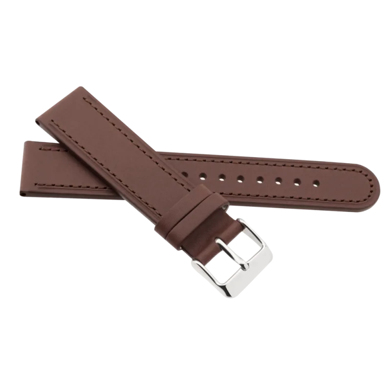 JVD Kožený unisex hnědý řemínek na hodinky R41602/18