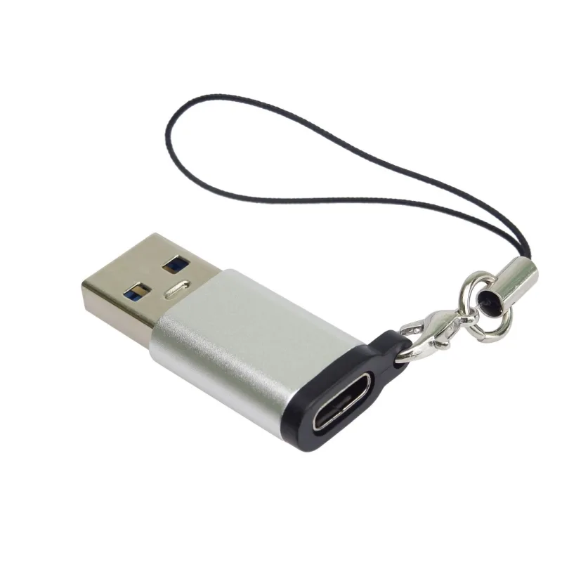 PremiumCord Adaptér USB3.0 A male - USB-C Female, stříbrná s očkem na…