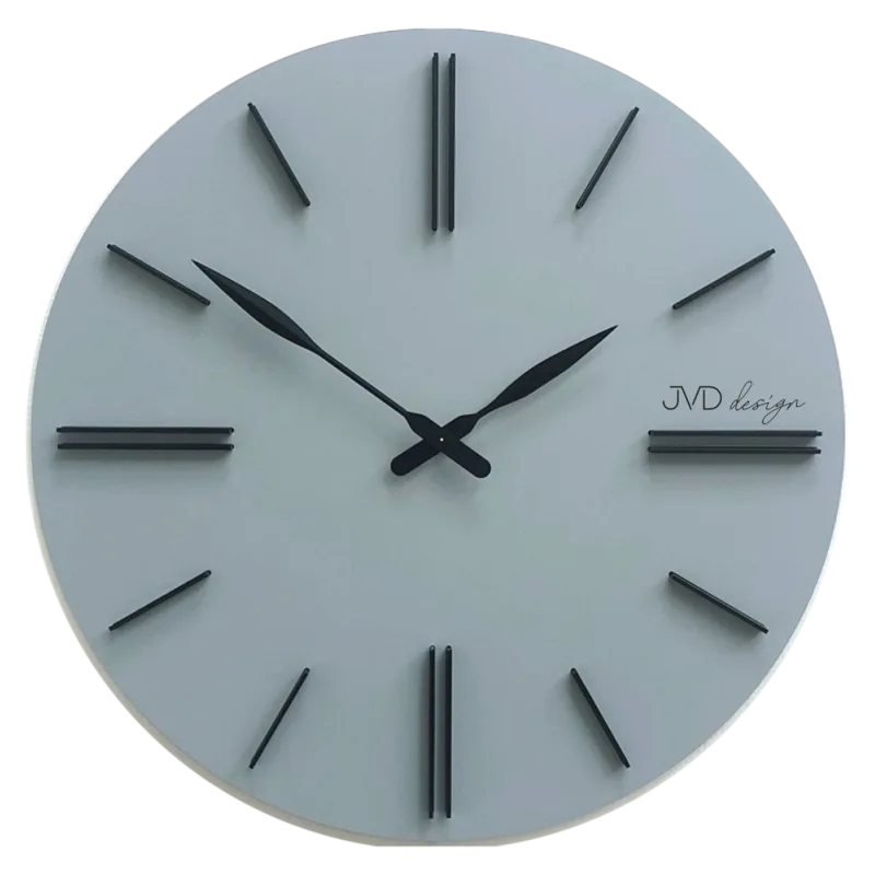 JVD Designové minimalistické šedivé dřevěné hodiny JVD HC38.1