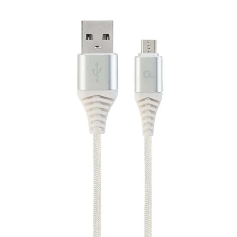 Kábel CABLEXPERT USB 2.0 AM na MicroUSB (AM/BM), 1m, opletený, bielo…