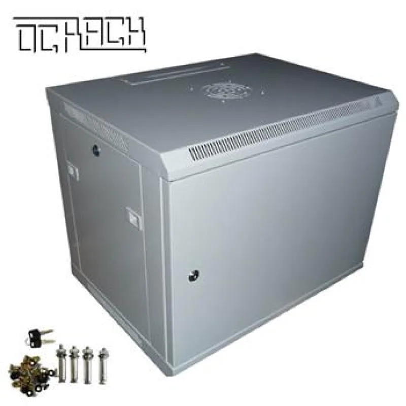 19" OCRACK OCC-12U-4P dátový rozvádzač nástenný 12U/450mm plechové dveře…