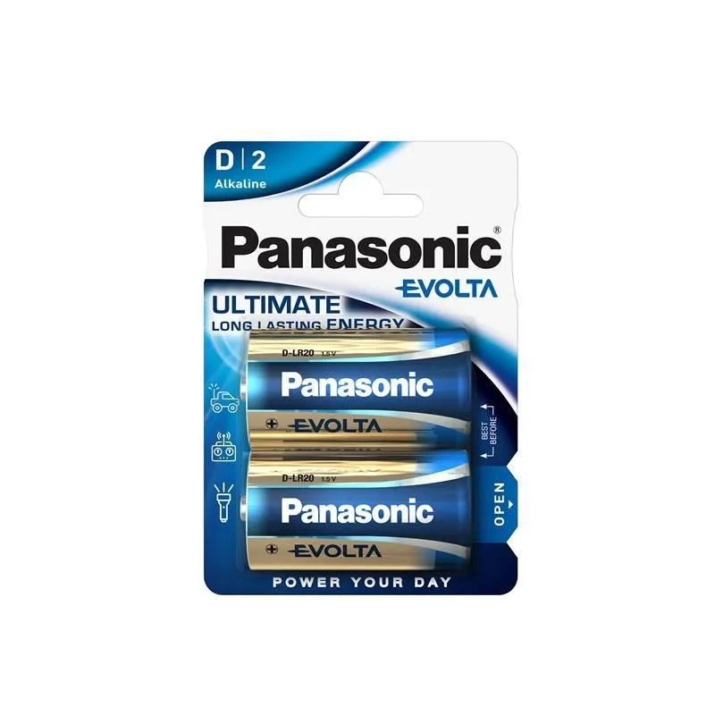 PANASONIC Alkalické baterie EVOLTA Platinum LR20EGE/ 2BP D 1, 5V…