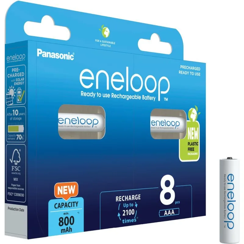 PANASONIC HR03 AAA 4MCCE/ 8BE ENELOOP N, 800 mAh (Blistr 8ks) 4MCCE/8BE