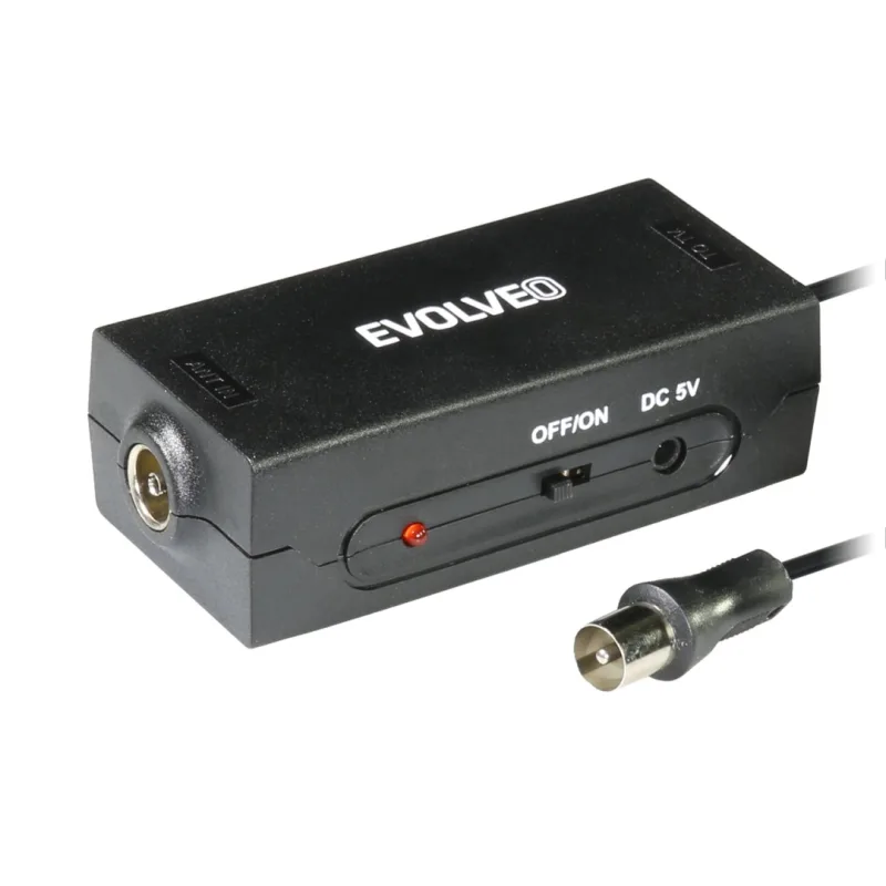 EVOLVEO Amp 1, anténní zesilovač FM/ DAB+/ DVB-T2, filtr LTE, 4G, 5G…