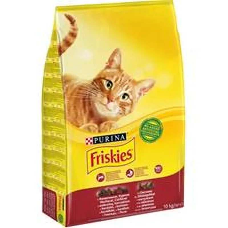 Friskies cat dry - maso, kuře a přidaná zelenina 10 kg