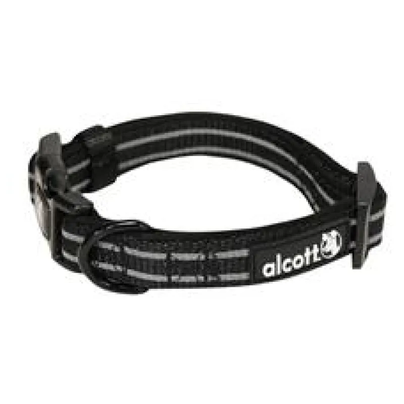 Alcott reflexní obojek pro psy, Adventure, černý velikost M
