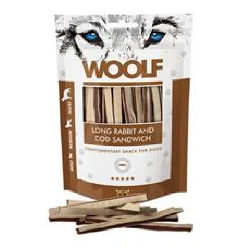 WOOLF pochoutka soft Rabbit&Pollock sandwich LONG 100g 100g