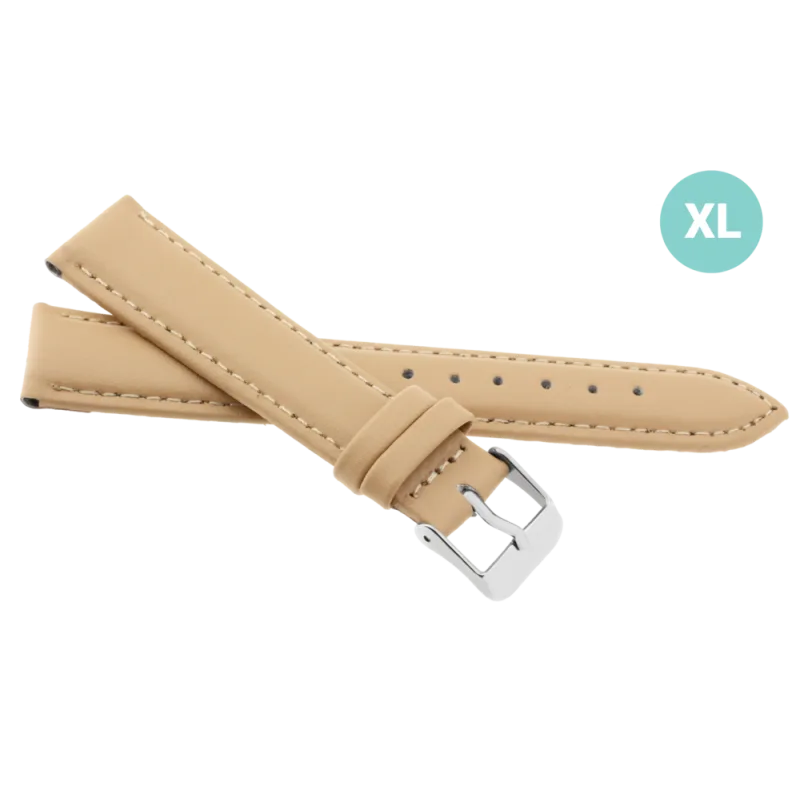 JVD Krémový prošívaný kožený řemínek na hodinky R17417/14XL
