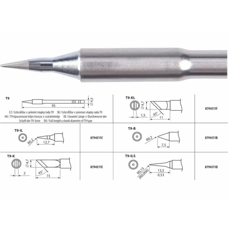 Hrot spájkovací T9-IL pre 8794511, EXTOL INDUSTRIAL