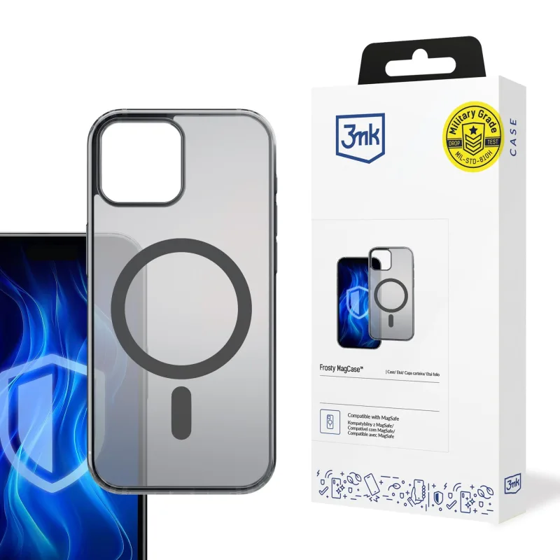 3mk ochranný kryt Frosty MagCase Black pro Apple iPhone 15 5903108596176