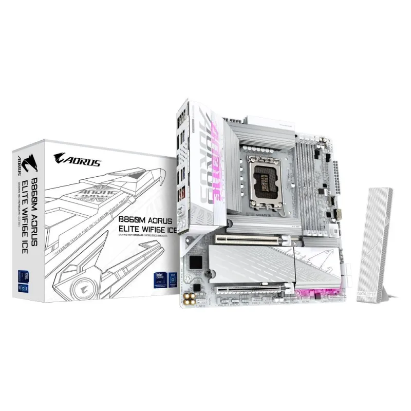 GIGABYTE B860 AORUS ELITE WIFI6E ICE/ LGA 1851/ mATX B860M A ELT WF6E ICE