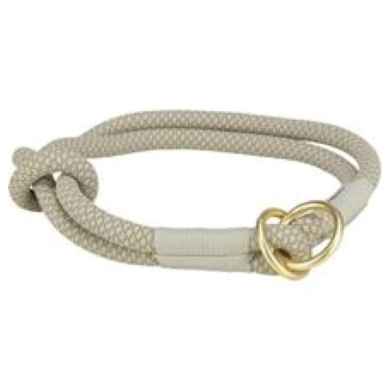Soft Rope kulatý polostahovací obojek, šedá/světlešedá L: 50 cm/ 10 mm