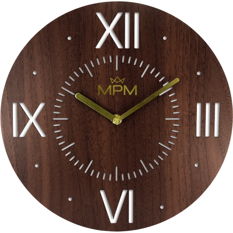 MPM Dřevěné designové nástěnné hodiny MPM Rome - C E07M.4119.54
