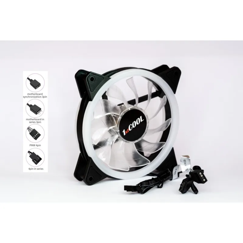1stCOOL Ventilátor AURA EVO Dual Ring ARGB 12cm F12-AURA-EVO-DR