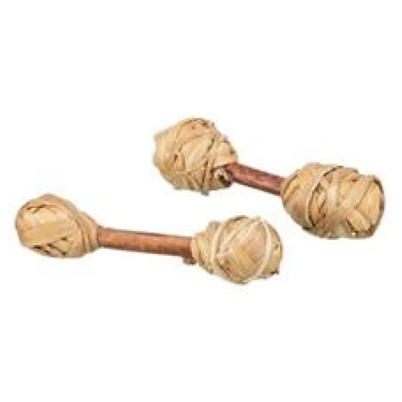 Set 2 činek, hračka/okusovadlo pro hlodavce, 9 x 2 cm, dřevo/tráva 2 ks