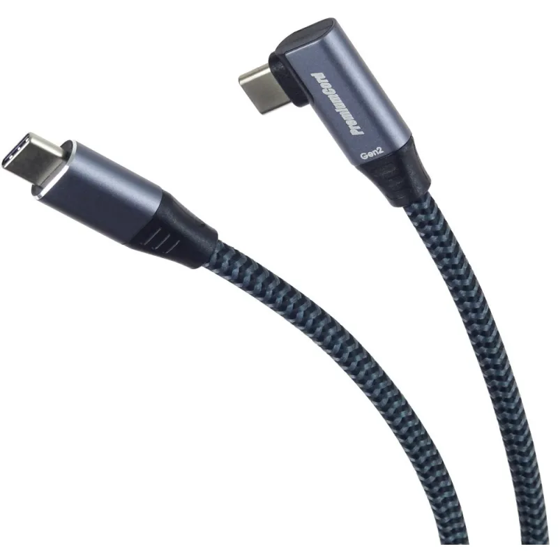 PREMIUMCORD USB-C zahnutý kabel (USB 3.2 Gen2x2, 5A, 100W, 20Gbit/ s)…
