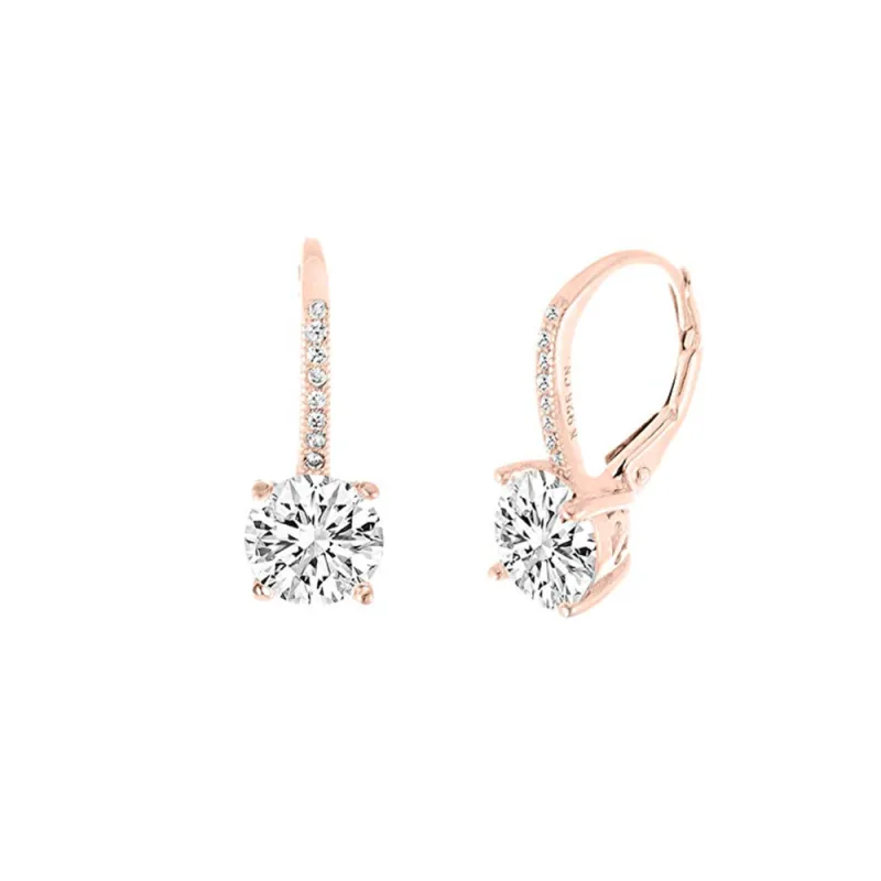 JVD Dámské rose gold stříbrné klasické náušnice se zirkony ryz. 925/1000 SVLE0853XH2RO00