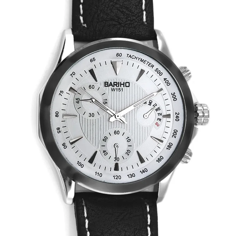 MPM Decentní pánské hodinky s chronografem a koženým řemínkem W01X.10768.A