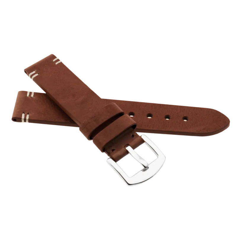 JVD Kožený unisex hnědý řemínek na hodinky R41802/20