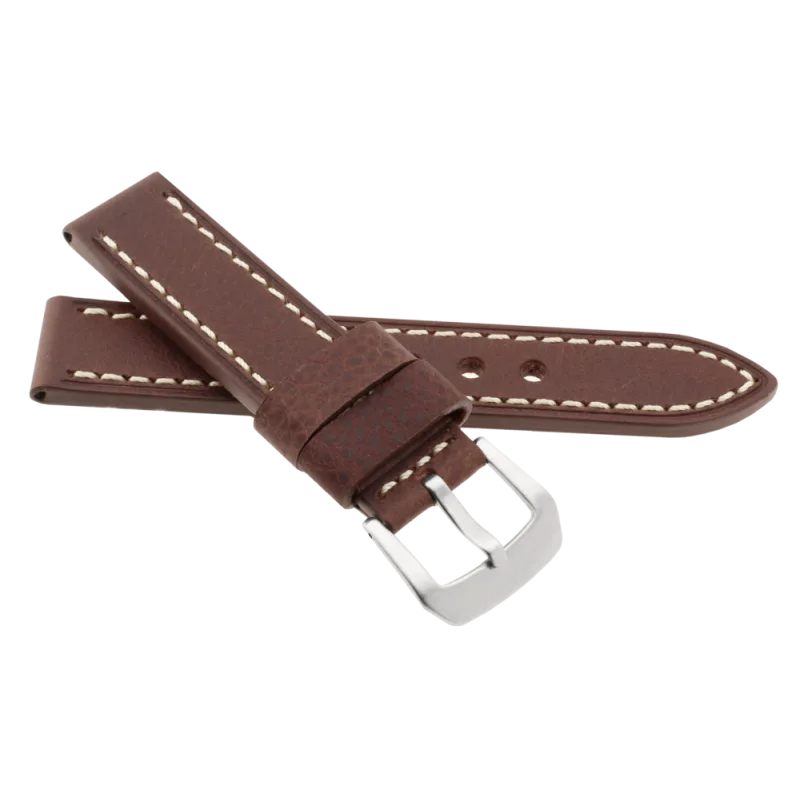 JVD Pánský kožený hnědý řemínek na hodinky kožený R41202/22