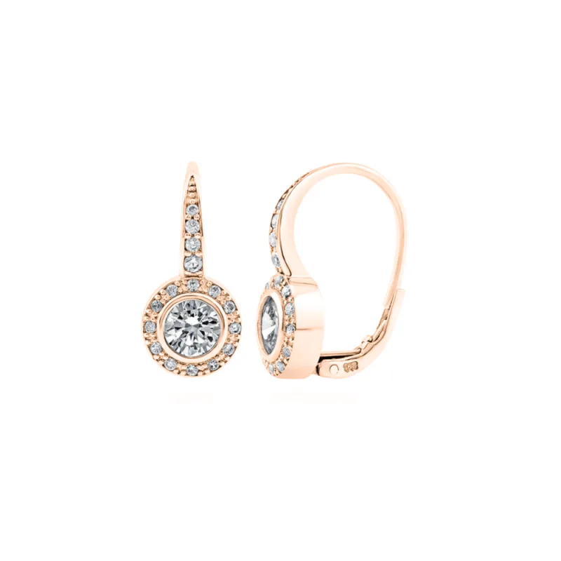 JVD Dámské rose gold stříbrné klasické náušnice se zirkony ryz. 925/1000 SVLE0613XH2RO00