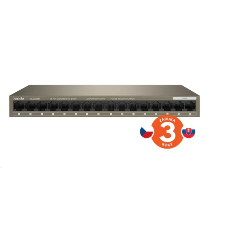 Tenda TEG1016M - 16-port Gigabit Ethernet Switch, 10/ 100/ 1000 Mbps, …