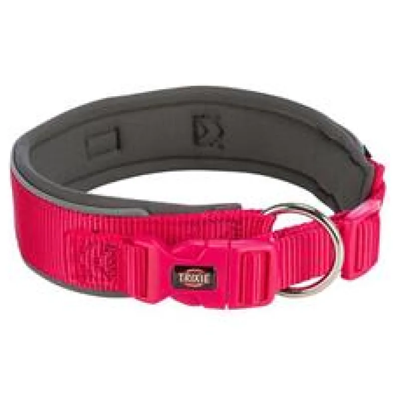 PREMIUM obojek extra široký, fuchsia/grafit S-M: 33-42 cm/35 mm
