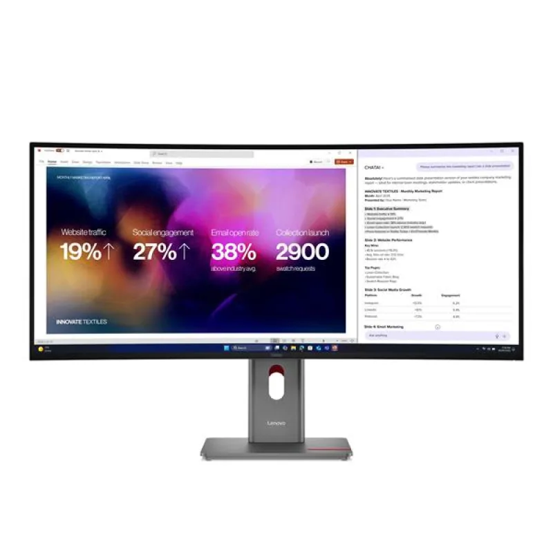 Lenovo P40WD-40 39.7" 5120x2160 2000:1 400cd 4ms HDMI+DP+USB+USB-C+RJ45…