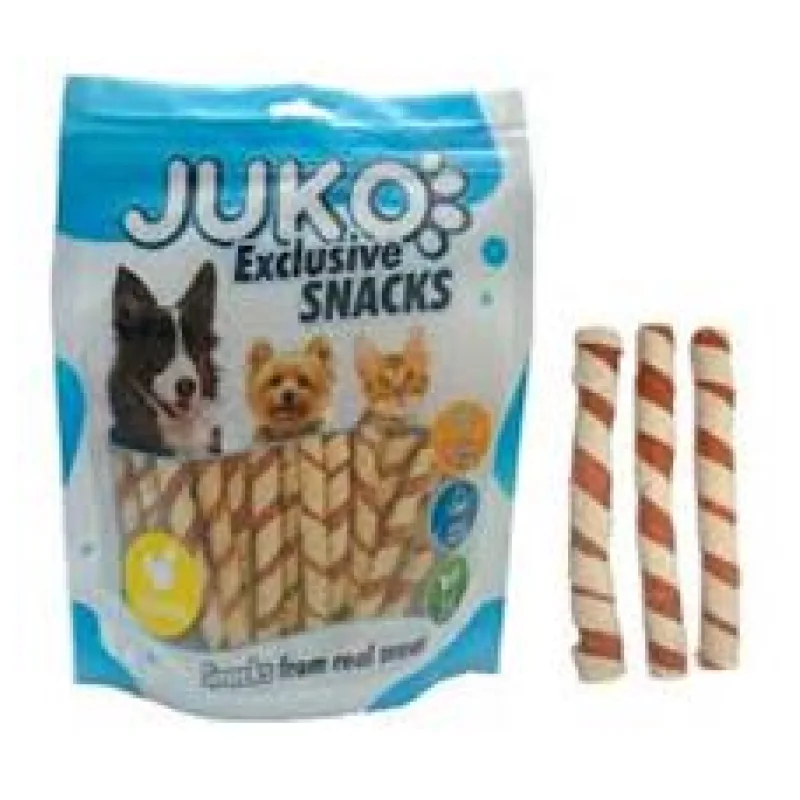 Chicken Jerky wrapped Pollock Strips JUKO Snacks 70g