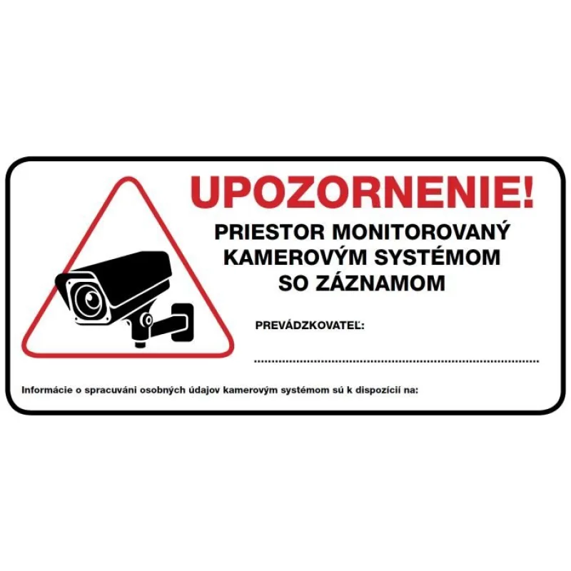 Výstražná samolepka SK - Priestor monitorovany kamerovym systemom IPCAM…