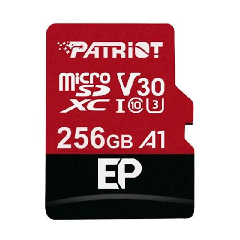 Patriot V30 A1/ micro SDXC/ 256GB/ UHS-I U3 / Class 10/ + Adaptér…