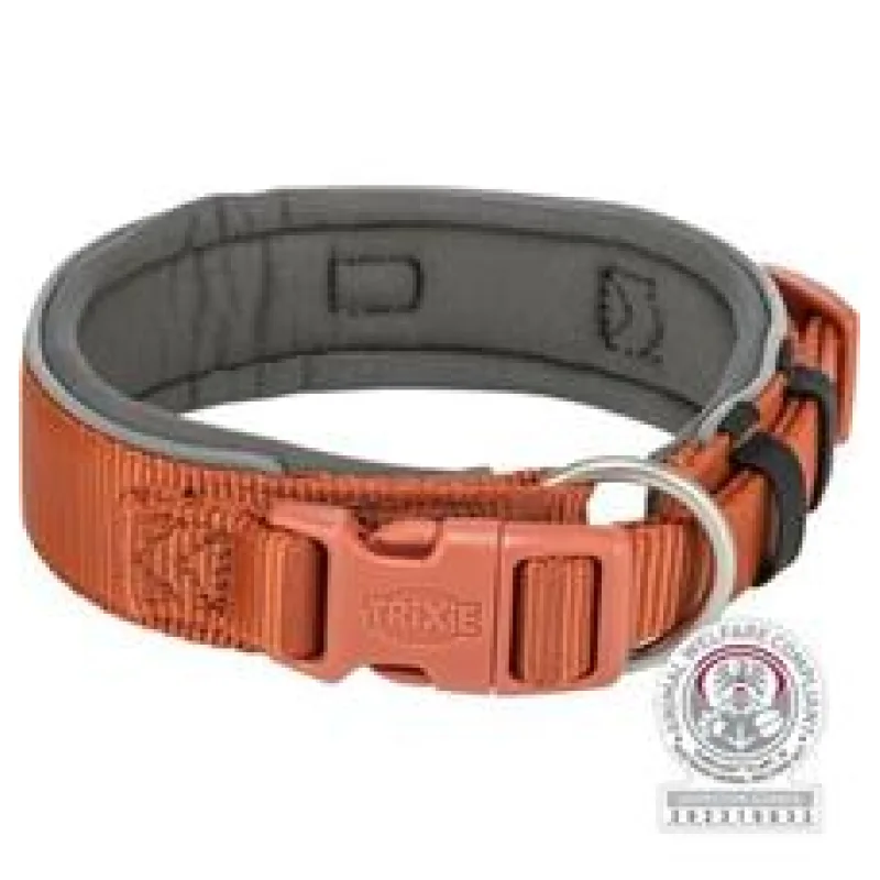 PREMIUM obojek EXTRA široký, rezavá/grafit S-M: 33-42 cm/35 mm