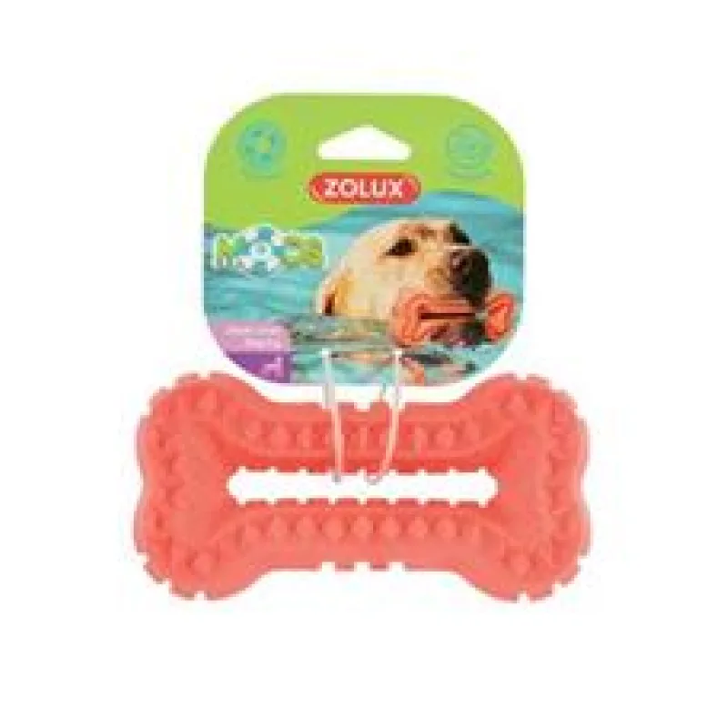Hračka pes BONE MOOS TPR Zolux 16 cm lososová