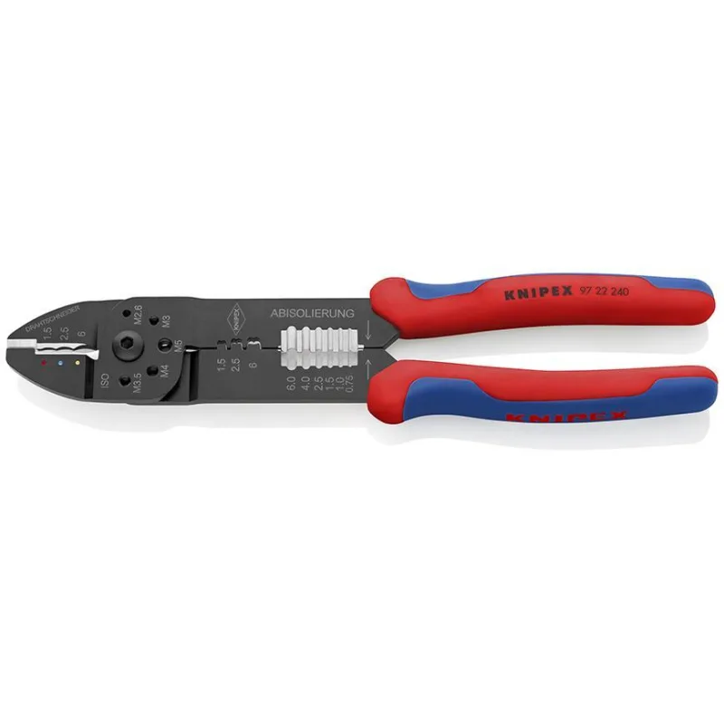 Klieste KNIPEX 97 22 240 SB, 240 mm, 0.5-6.0mm/AWG 20-10, lisovacie