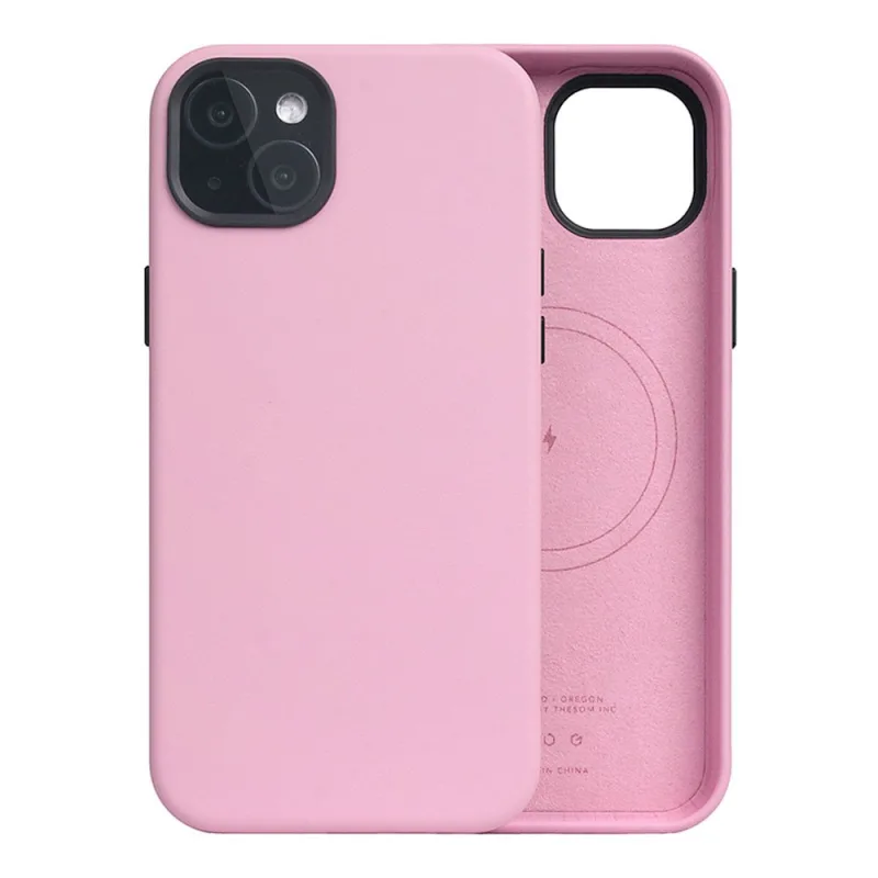 SLG Design kryt D5 Magsafe Calf Skin Leather pre iPhone 15 Plus - Pink SD…