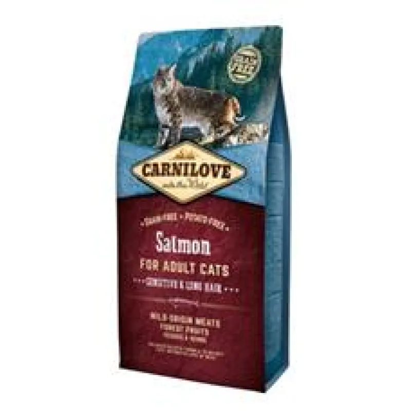 Carnilove Salmon for Adult Cats - Sensitive & Long Hair 6 kg