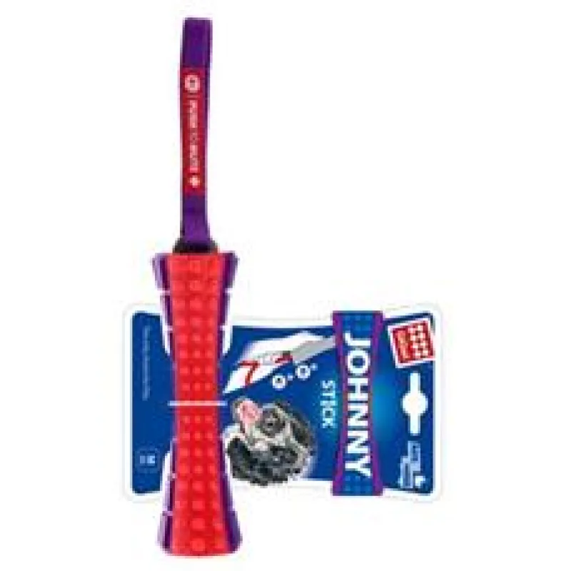 Hračka pes GiGwi Johnny Stick aport zvukový červ/purp 1 ks