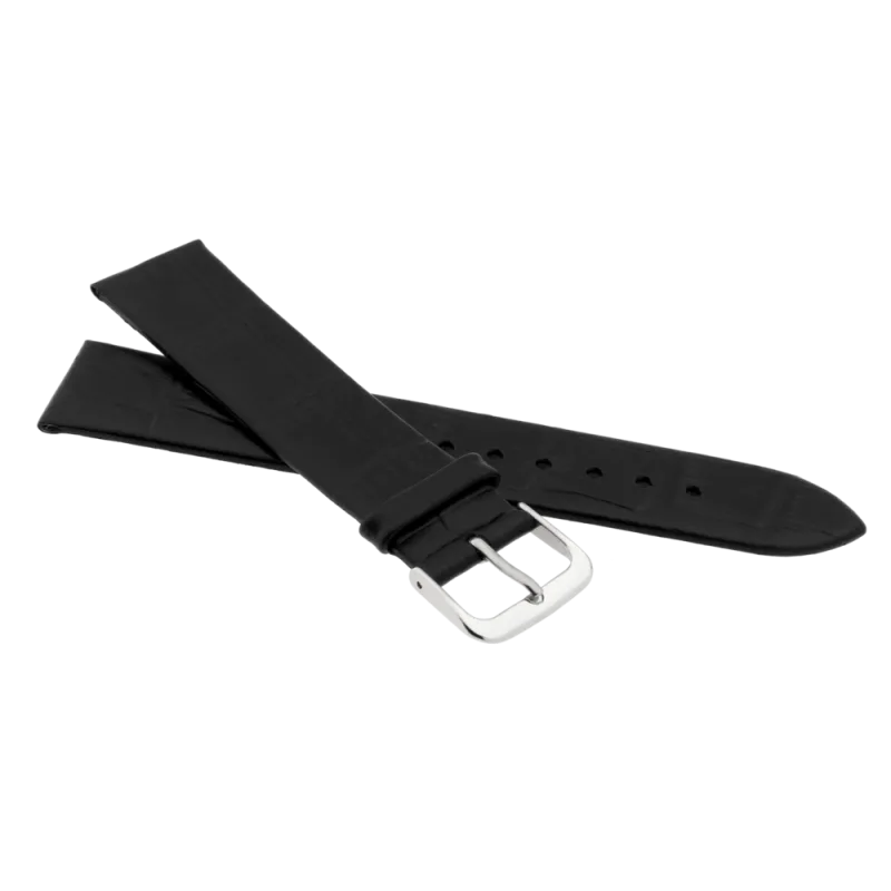 JVD Černý kožený řemínek na hodinky JVDR1129 18mm