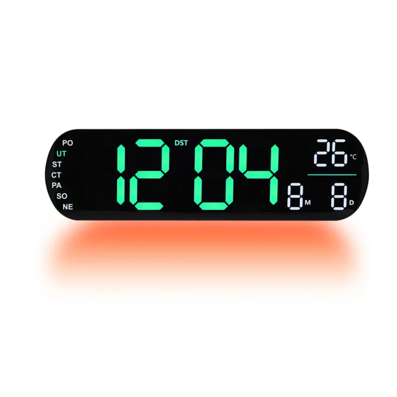 JVD Digitální černé nástěnné hodiny s LED zelenými číslicemi JVD DH5502.4