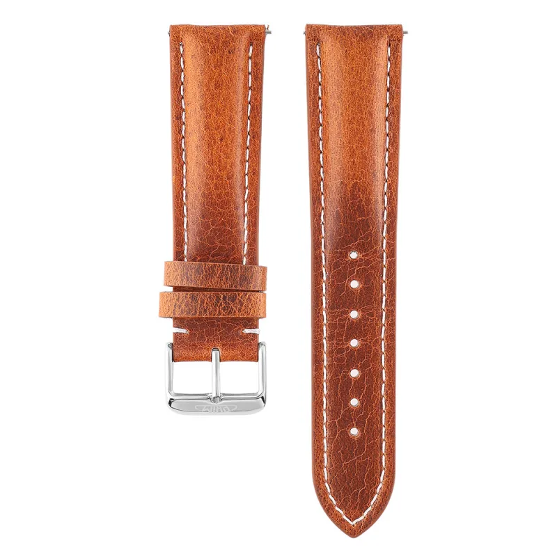 MPM Unisex kožený řemínek na hodinky RB.15892 (22 mm) - hnědobílý RB.15892.2220.5000.L1
