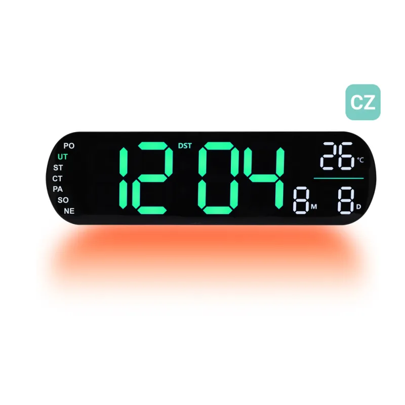 JVD Digitální černé hodiny s LED zelenými číslicemi JVD DH5502.4