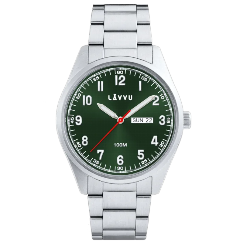 LAVVU Náramkové ocelové pánské hodinky FOSEN Green LWM0312