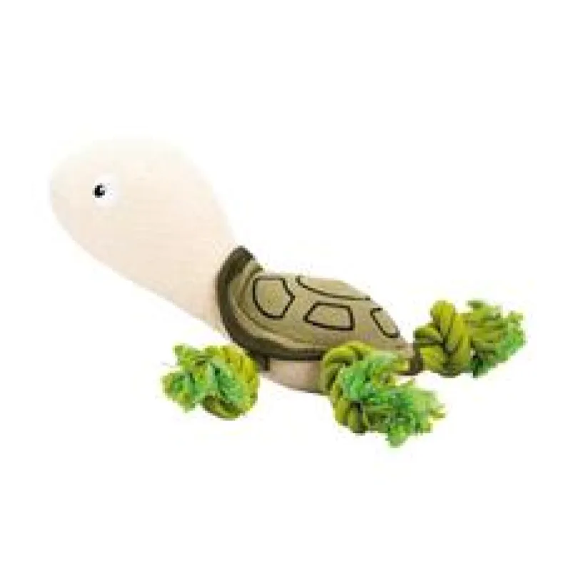 Mořská želva, látková hračka s bavlněnými uzly, HIPHOP DOG, zelená/krémová 30 cm