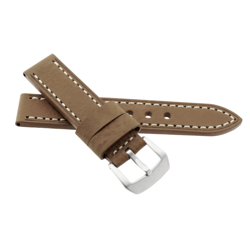 JVD Kožený unisex hnědý řemínek na hodinky R41203/20