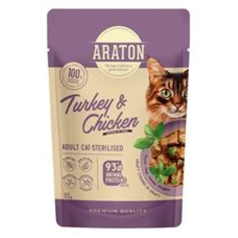 Araton Cat kaps. Sterilised Turkey/Chicken 85g